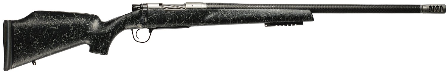 Christensen Arms 8011002501 Traverse 375 H&H Mag 3+1 22" Threaded Barrel, Natural Stainless, Black with Gray Webbing Stock