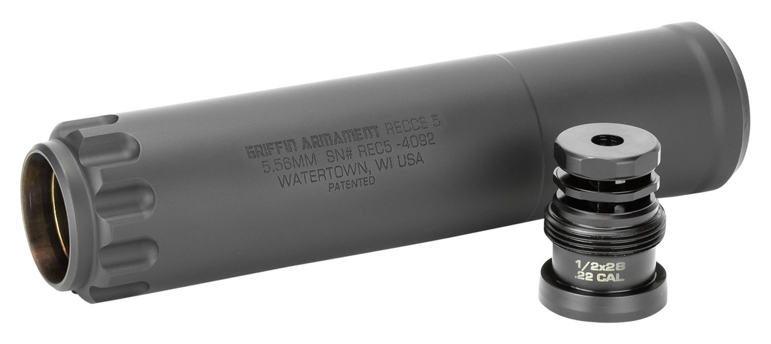Griffin Armament GAREC5-W Recce 5  22 Cal 1.47"D Black Cerakote Stainless Steel 5.56 Taper Mount