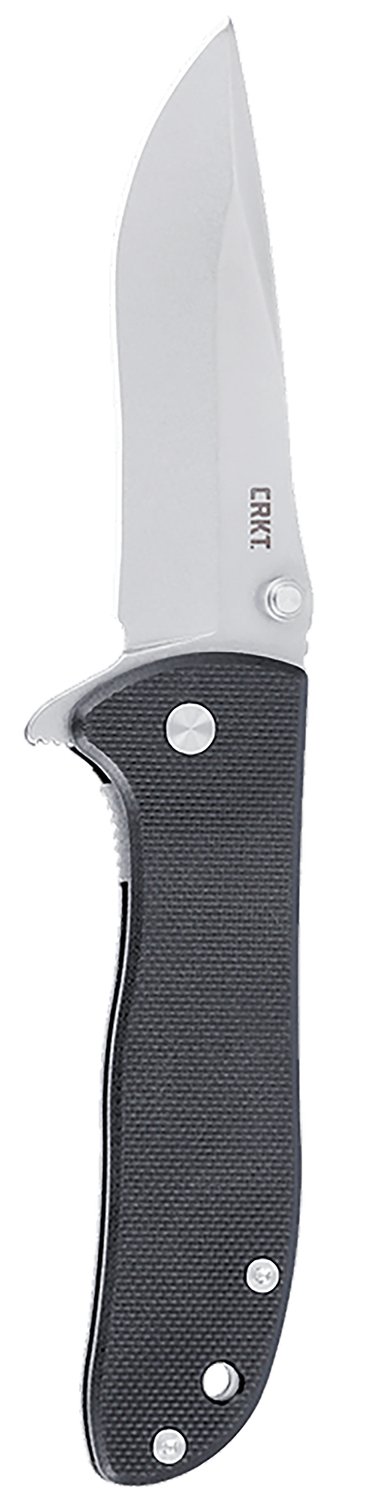 CRKT 6450D2 Drifter  EDC 2.88" Folding Drop Point Plain Stonewashed D2 Steel Blade, Black Textured G10 Handle