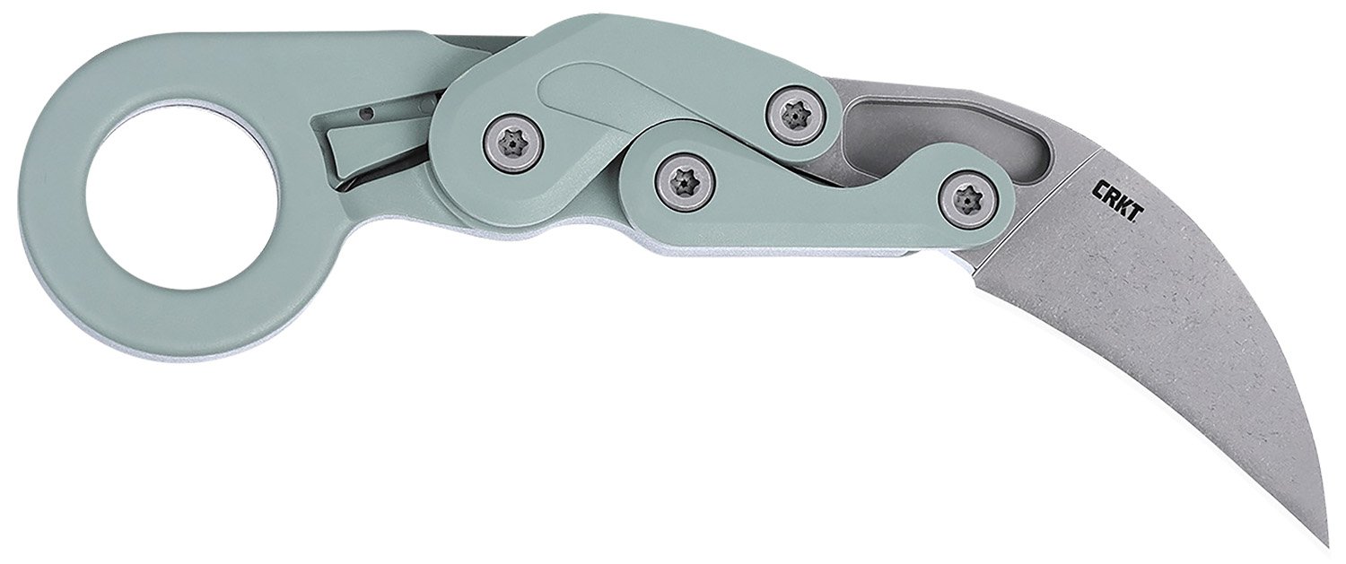 CRKT 4041GR Provoke  2.41" Folding Karambit Plain Satin D2 Steel Blade, Gray Cerakote Aluminum Handle