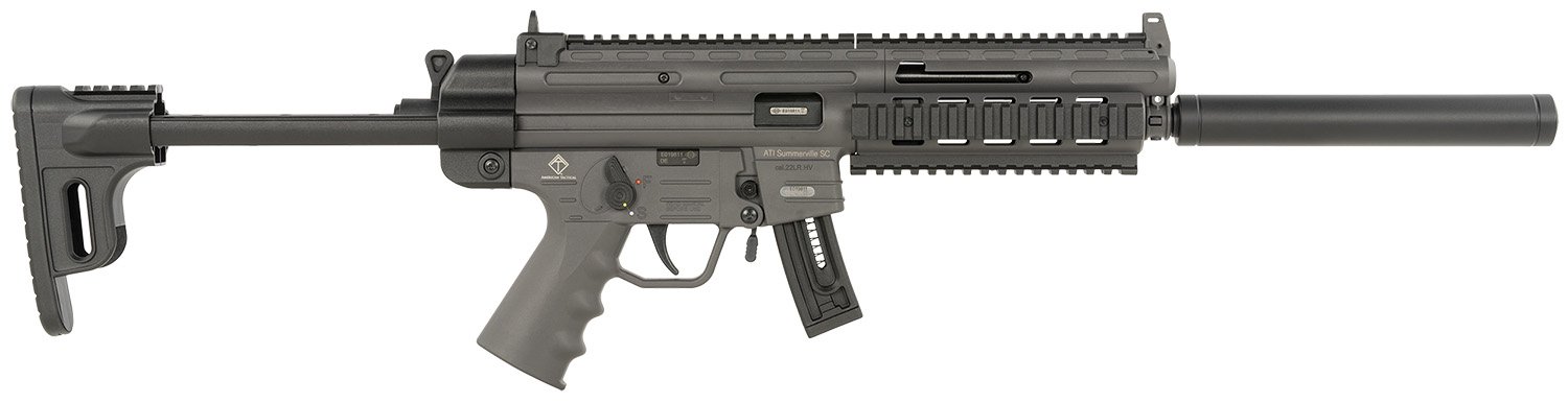 ATI GERGGSG1610S GSG-16  22LR 10+1 16.25" Black Non-Threaded Barrel, Smoke Gray Picatinny Rail Polymer Receiver, M-LOK Handguards, Collapsible w/Storage Compartment Black Synthetic Stock, Smoke Gray P