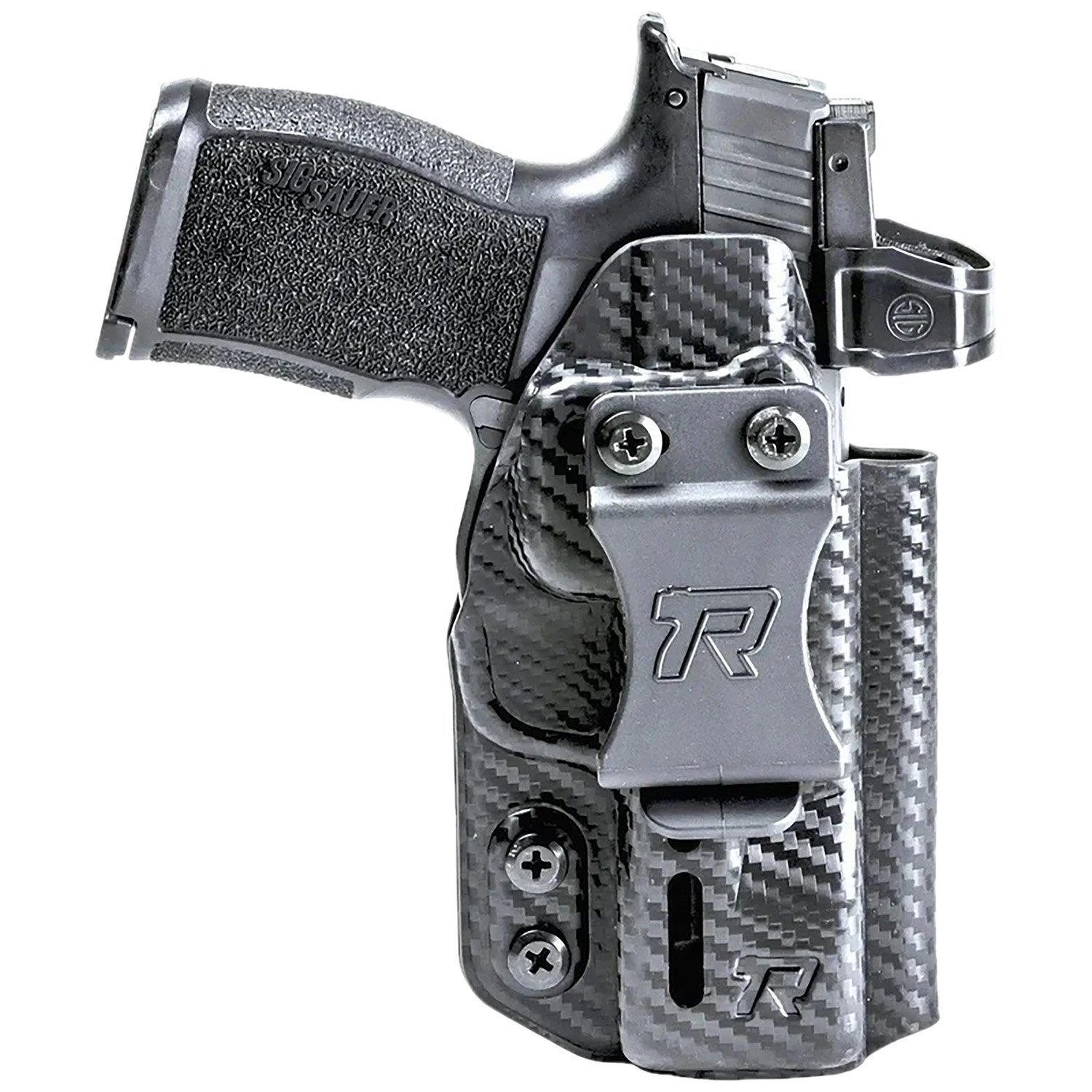 Rounded Gear RGDRUIDSIGP365CFAMBI Druid IWB/OWB Black Carbon Fiber Kydex Fits Sig P365 Ambidextrous
