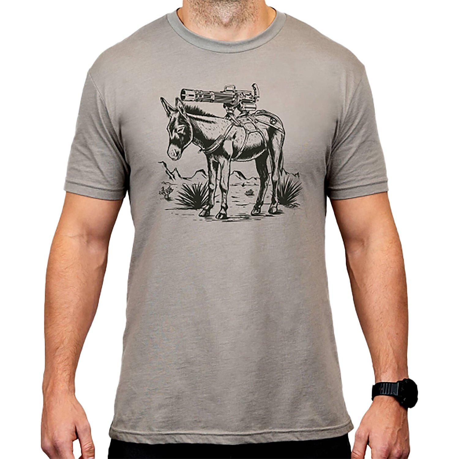 Magpul MAG1528-041-L Burro CVC Stone Gray Heather Cotton/Polyester Short Sleeve Large