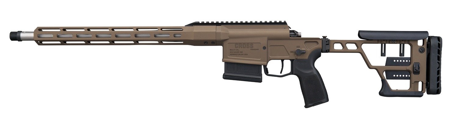 Sig Sauer CROSS30816BBRZ Cross 308 Win 5+1 Brushed Precision Stainless Steel Taper-Lok Barrel, Bronze Cerakote Aluminum Receiver w/Picatinny Rail, M-LOK Handguard, Precision Adj Folding Stock, Black