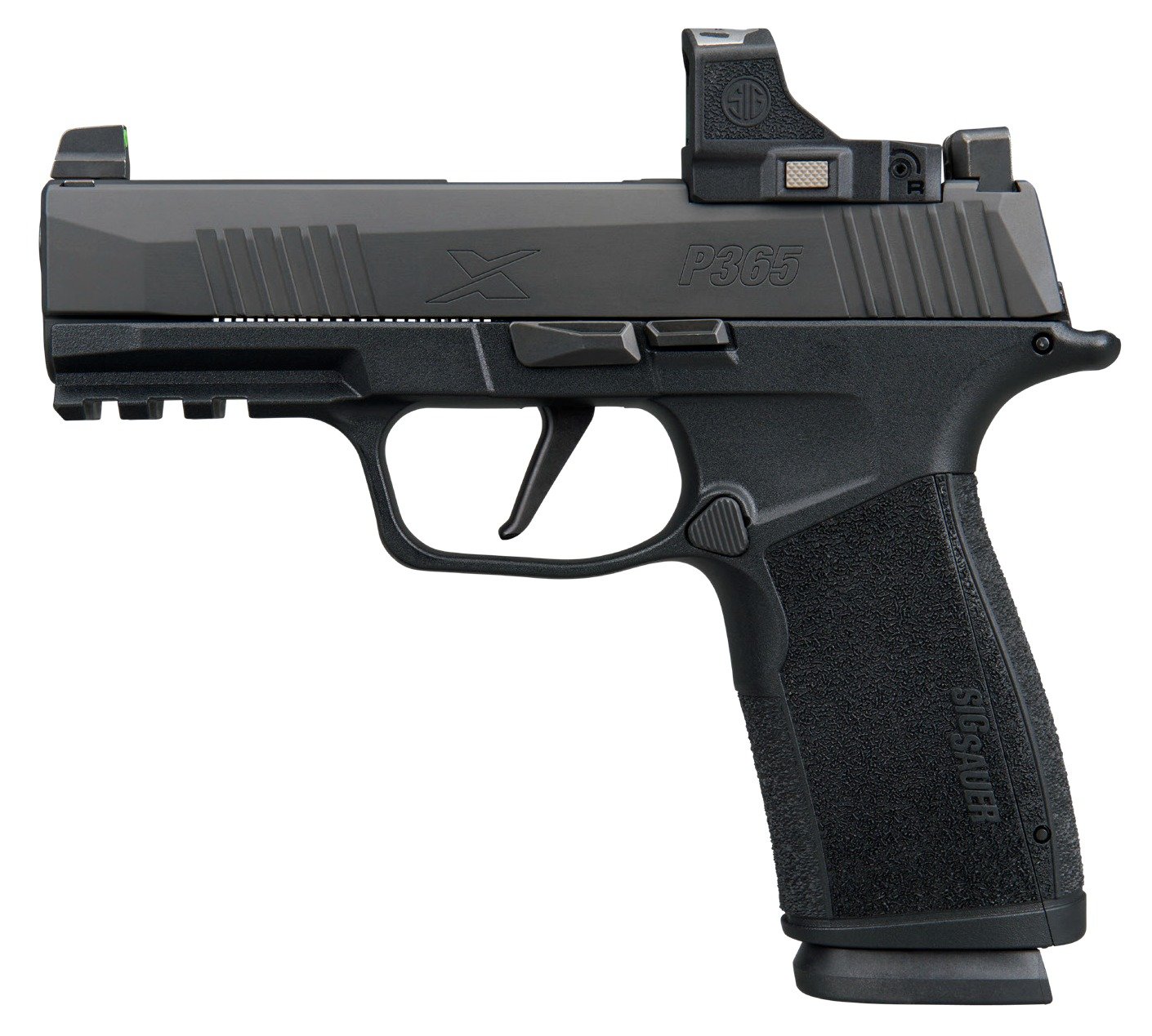Sig Sauer 365XCA9BXR3PRS P365 XMacro w/Optic Compact 9mm Luger 17+1 3.70" Black Nitron Stainless Steel Serrated w/Sig ROMEO-X Compact Slide, Black Stainless Steel Frame w/Beavertail & Picatinny Rail,