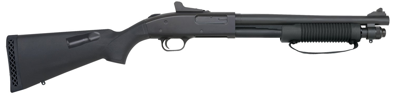 Mossberg 51689 590A1 Class III 12 Gauge 3" 5+1 14" Parkerized Cylinder Bore Barrel Black Rec Black Fixed with Storage Compartment Stock Holds 4 Extra Rounds Right Hand (NFA)
