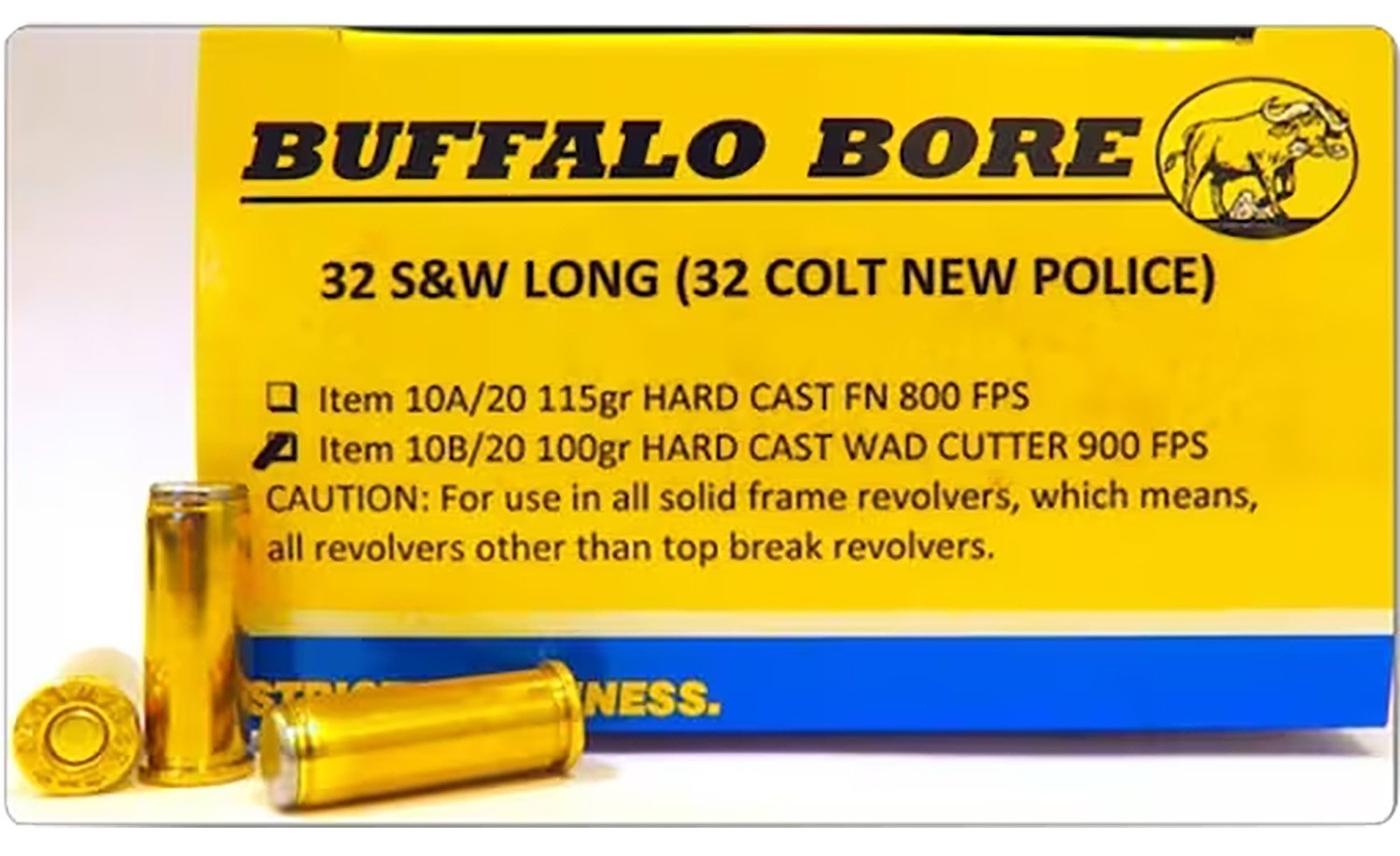 Buffalo Bore Ammunition 18B20 Personal Defense Strictly Business 500S&W Mag 440gr Gas Checked Lead Flat Nose 20 Per Box/12 Case