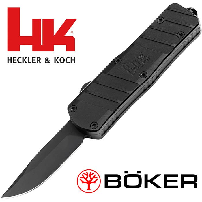 SP03 OTF 1.85 inch Black Plain Edge Black Handle