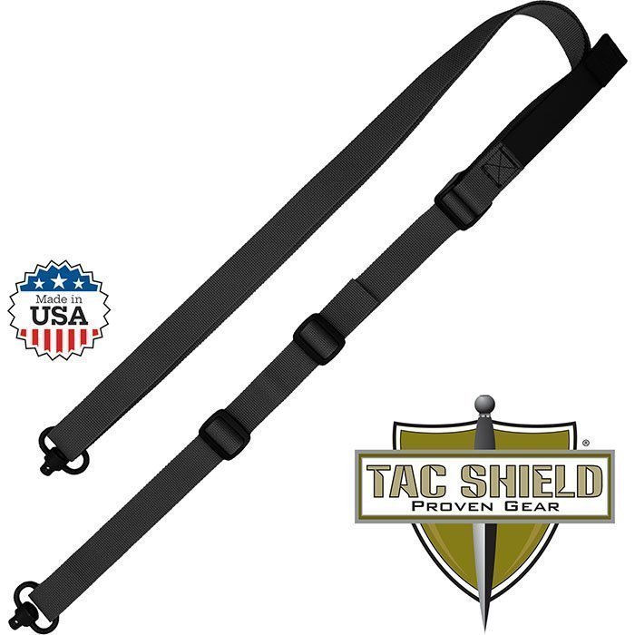 2 Point Operator Sling 1 inch with Tac Handle Quick Detach Swivels Black