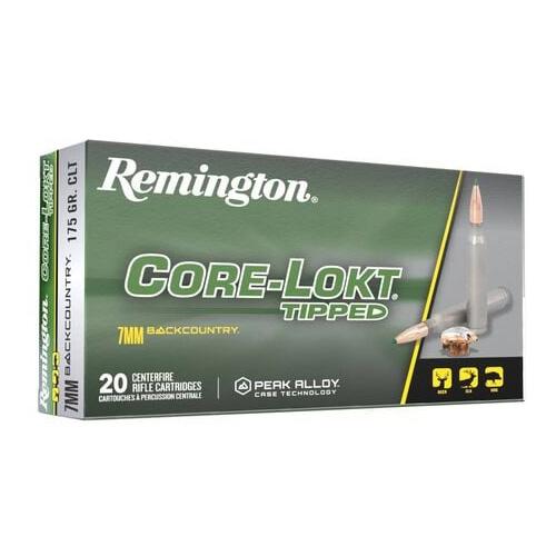 Remington Core-Lokt Tipped Rifle Ammunition 7mm Backcountry 175gr PT 3125 fps 20/ct