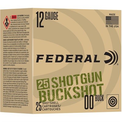 12 GAUGE 2-3/4'' 9-PELLET #00 BUCKSHOT 25/BOX