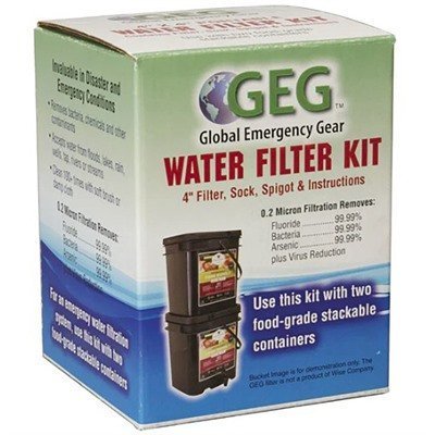 GEG WATER FILTER KIT W/4''FILTER SOCK, SPIGOT & INSTRUCTIONS