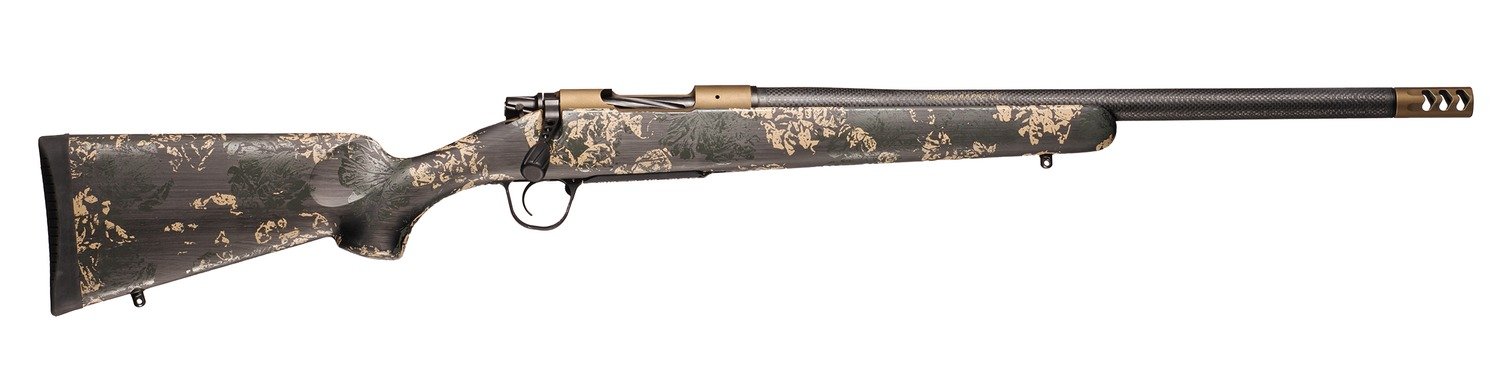Christensen Arms 8010619500 Ridgeline FFT 28 Nosler 3+1 22" Carbon Fiber/Threaded Barrel, Burnt Bronze Cerakote, Green with Black/Tan Accents Stock