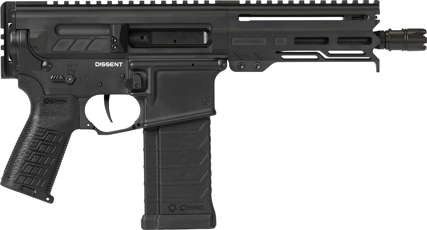 CMMG 54AA847AB Dissent  5.7x28mm 32+1 6.50", Black Cerakote Rec, OEM Grip, Picatinny Buffer Adapter, Zeroed Drop-In Single Stage Trigger