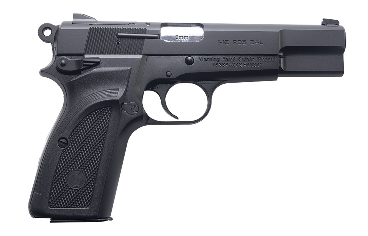 Girsan 390451 MCP 35 *CA Compliant 9mm Luger 10+1 4.87" Stainless Steel Barrel, Matte Black Serrated Steel Slide, Black Steel Frame, Textured Grip