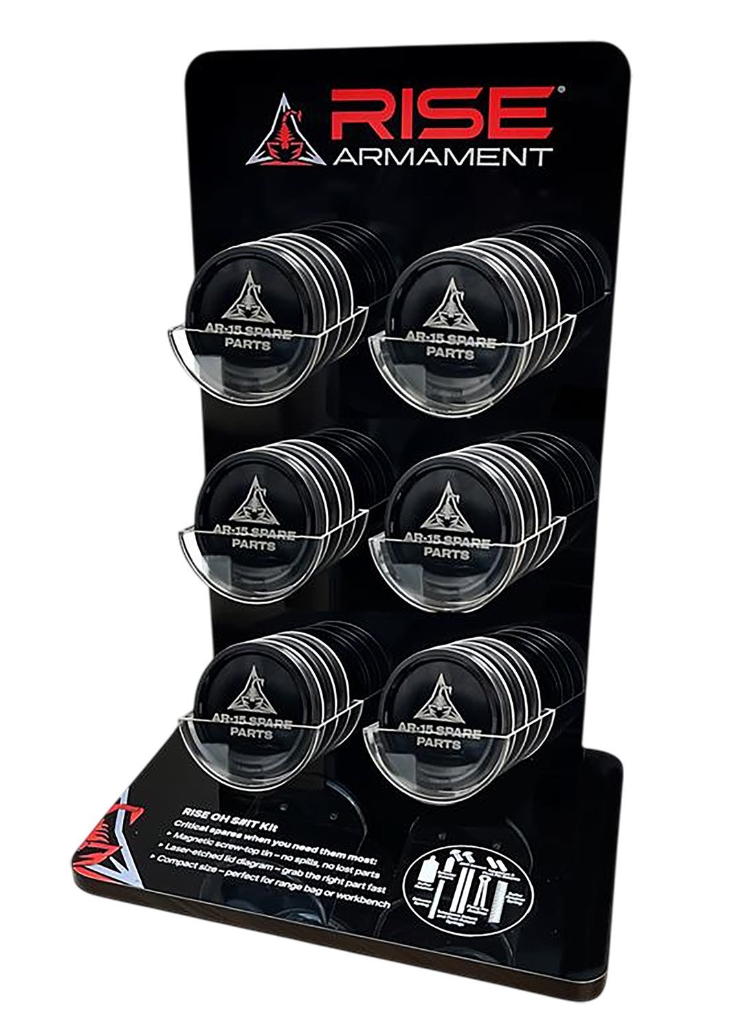 Rise Armament RAOSKDISPLAY Oh S#it Kit Spare Parts 18 Kits