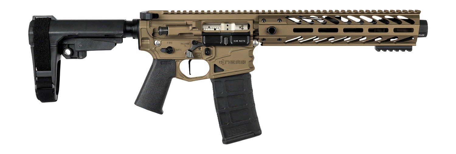 Nemo Arms BL-556-8P Battle-Light  5.56 NATO 30+1 8" Black Threaded Barrel, Burnt Bronze Aluminum Receiver w/Picatinny Rail, M-LOK Handguard, Black Polymer SB Tactical SBA3 Brace, Magpul MOE Grip, Ambi