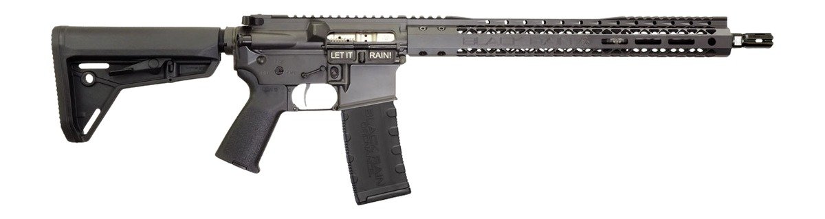 Black Rain Ordnance SSP300BLKSMK SSP  300 Blackout 30+1 16" Black Nitride Threaded Barrel, Smoke Cerakote Aluminum Receiver w/Picatinny Rail, Magpul MOE SL Black Polymer Stock, Black Magpul Grip