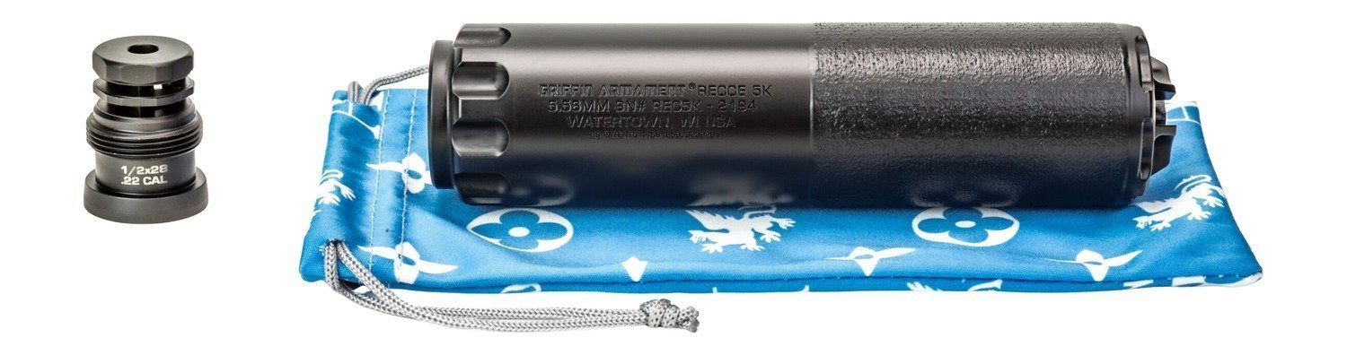 Griffin Armament GAREC5KAM-W 5K RECCE 5.56mm 1.50" Black Stainless Steel 1/2"x28