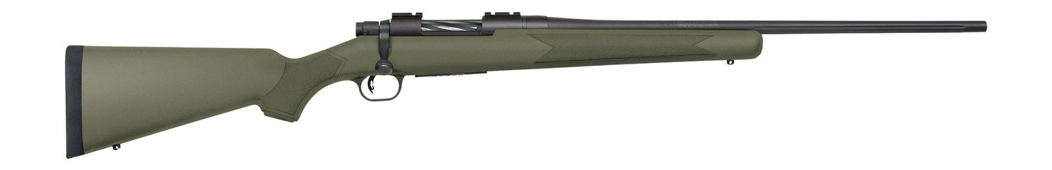 Mossberg 28075 Patriot 243 Win 5+1 Matte Blued Fluted Barrel, OD Green Synthetic Stock