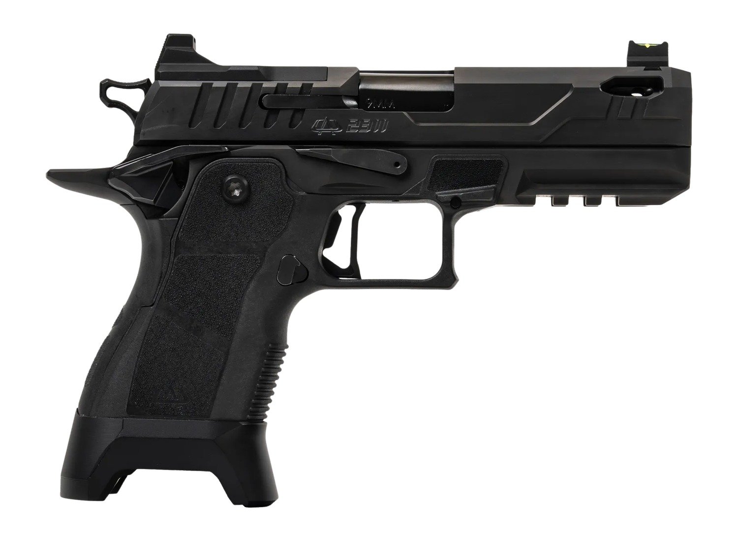 Oa Defense  2311 Pro w/Plus Kit Compact Frame 9mm Luger 17+1 4.25" Black Ported Barrel, DLC Black Steel Optic Ready/Serrated Slide, Black Aluminum Frame w/Picatinny Rail, Black Polymer Grip, Ambidextr