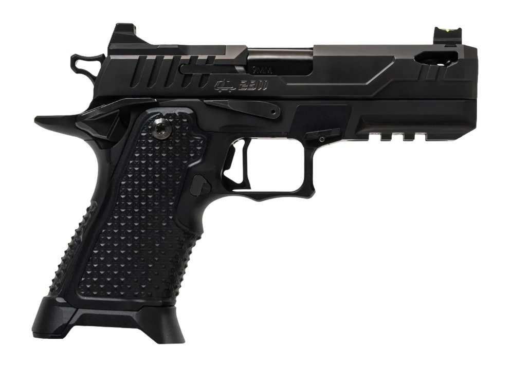 Oa Defense  2311 Pro Elite Compact Frame 9mm Luger 21+1 4.25" Ported Barrel, DLC Black Steel Optic Ready/Serrated Slide, Black Aluminum Frame w/Picatinny Rail, Black Aluminum Grip, Ambidextrous