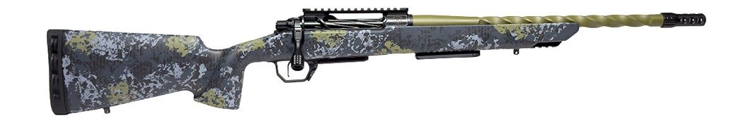 Horizon Firearms HRF-VE2-7MBC-22R Venatic 2 7mm BC 22" Sage Green Spiral Fluted Threaded Barrel, Black DLC Receiver w/Picatinny Rail, Arca Rail Forend, Artic Moss Iota EKO X Carbon Fiber Stock