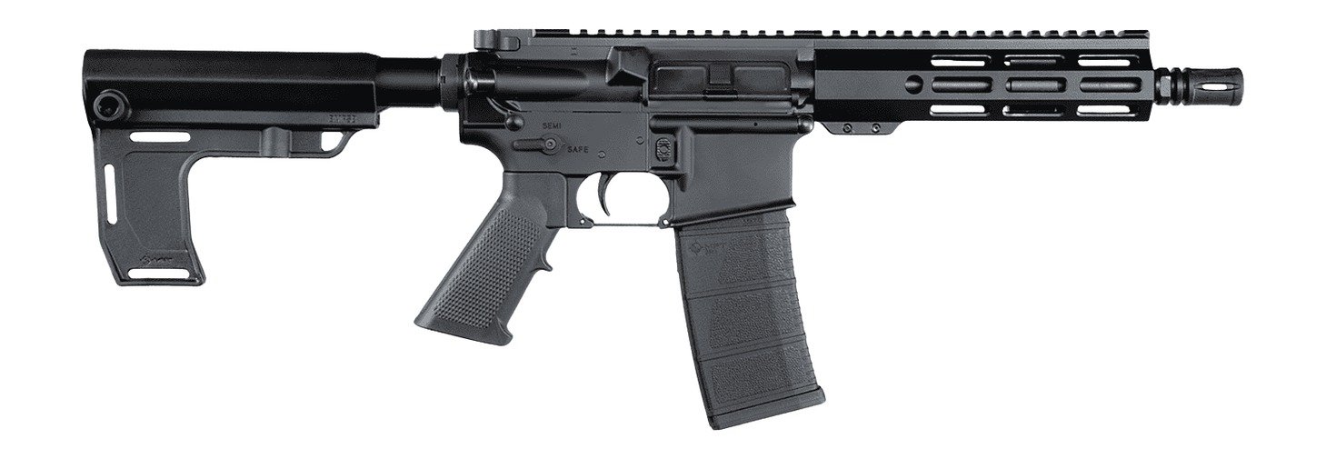 Andro Corp Industries 5568CBMPS ACI-15 CQB 5.56 NATO 30+1 8" Black Nitride Threaded Barrel, Black Anodized Aluminum Receiver w/Picatinny Rail, M-LOK Handguard, Black Polymer SBA3 Pistol Brace, A2 Grip