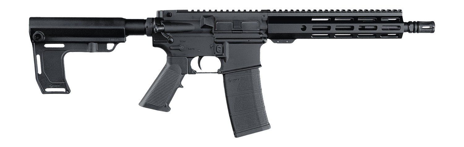 Andro Corp Industries 556103HBMPS ACI-15 Halo 5.56 NATO 30+1 10.30" Black Nitride Threaded Barrel, Black Anodized Aluminum Receiver w/Picatinny Rail, Black Polymer SBA3 Pistol Brace, A2 Grip, Ambidext