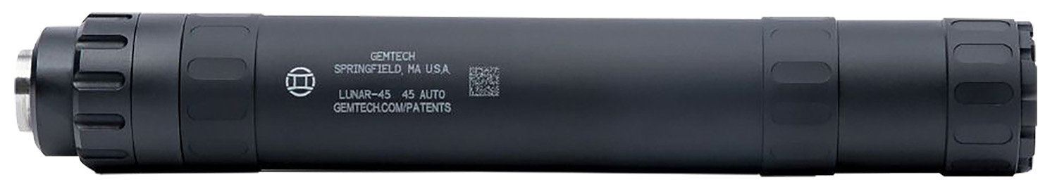Gemtech 12126 Lunar-45  45 ACP 1.375" Black Aluminum/Titanium .578-28 tpi