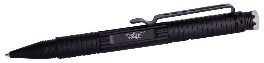 Uzi Accessories UZITACPEN1BK Defender Tactical Pen Black Aluminum 6.10"