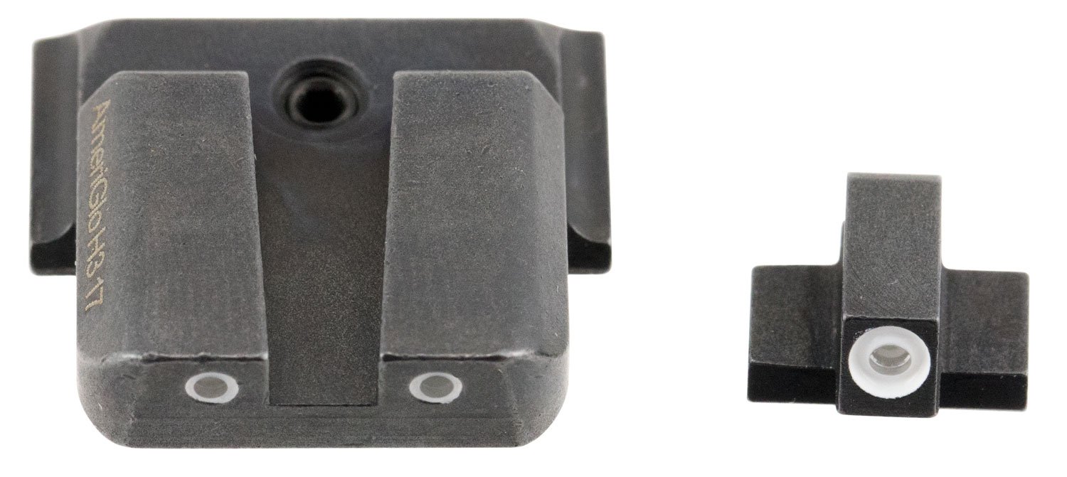 AmeriGlo SW801 Classic Tritium Sight Set for Smith & Wesson M&P  Green Tritium White Outline Front Sight-Green Tritium White Outline Rear Sight