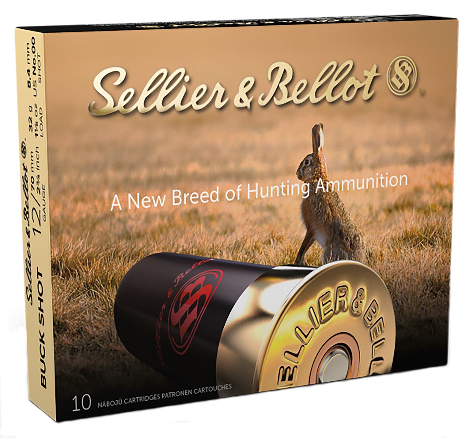 Sellier & Bellot SB12BSJ Hunting  12Gauge 2.75" 9Pellets 1 1/8oz 00Buck Shot 10 Box/25 Case
