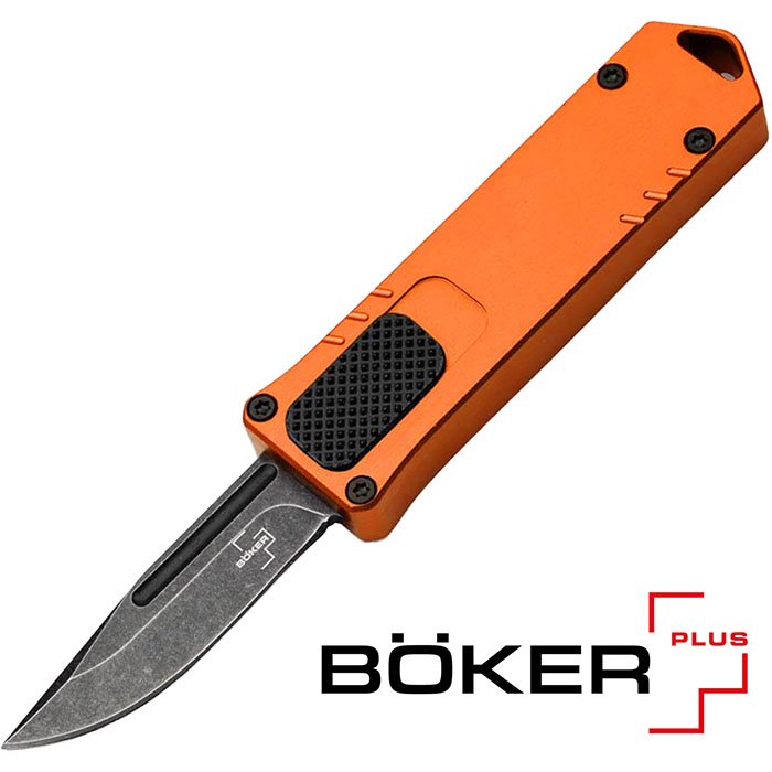USB OTF 2.0 1.77 inch Black Plain Edge Orange Handle