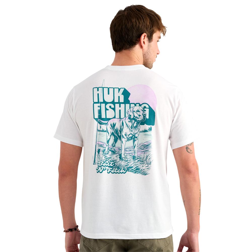 Huk Bait 'N Fetch Short Sleeve Tee White M