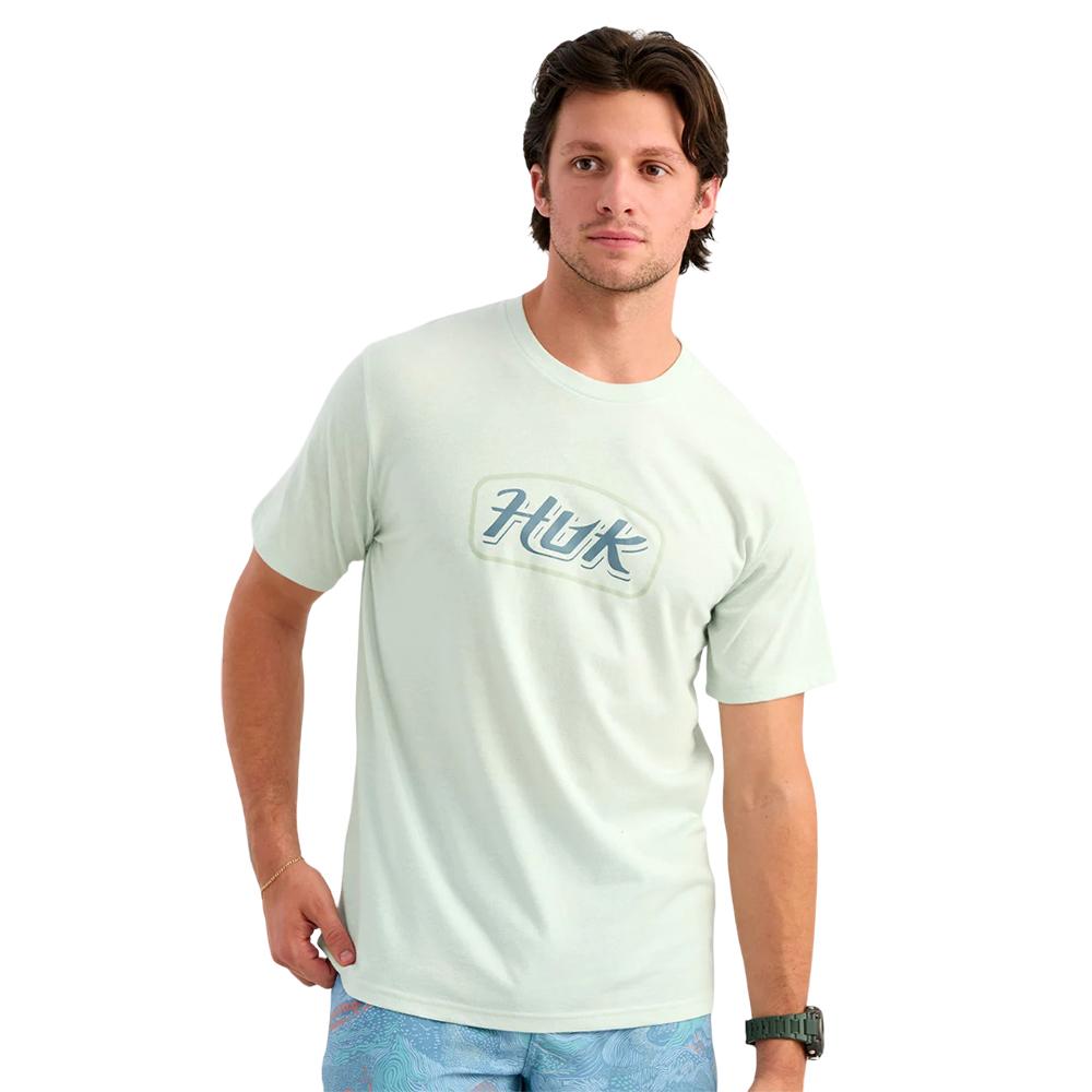 Huk Script Short Sleeve Tee Pale Algae Heather XL