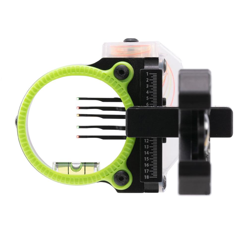 Black Gold Rush Archery Sight 5 .019 Pins 4" Dovetail Micro .019 RH Black