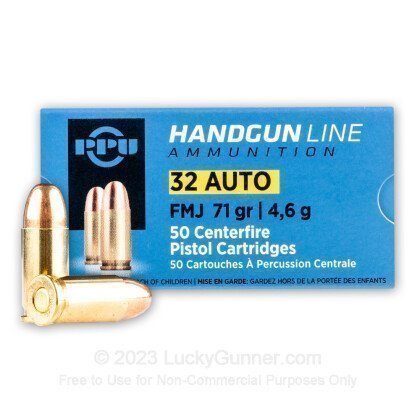 PPU 32 AUTO 71GR FMJ 50RD BOX 20 BOXES PER CASE