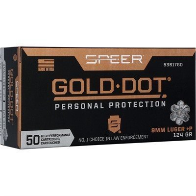 GOLD DOT HANDGUN PP 9MM LUGER +P 124GR HP 1220 FPS 50/BOX