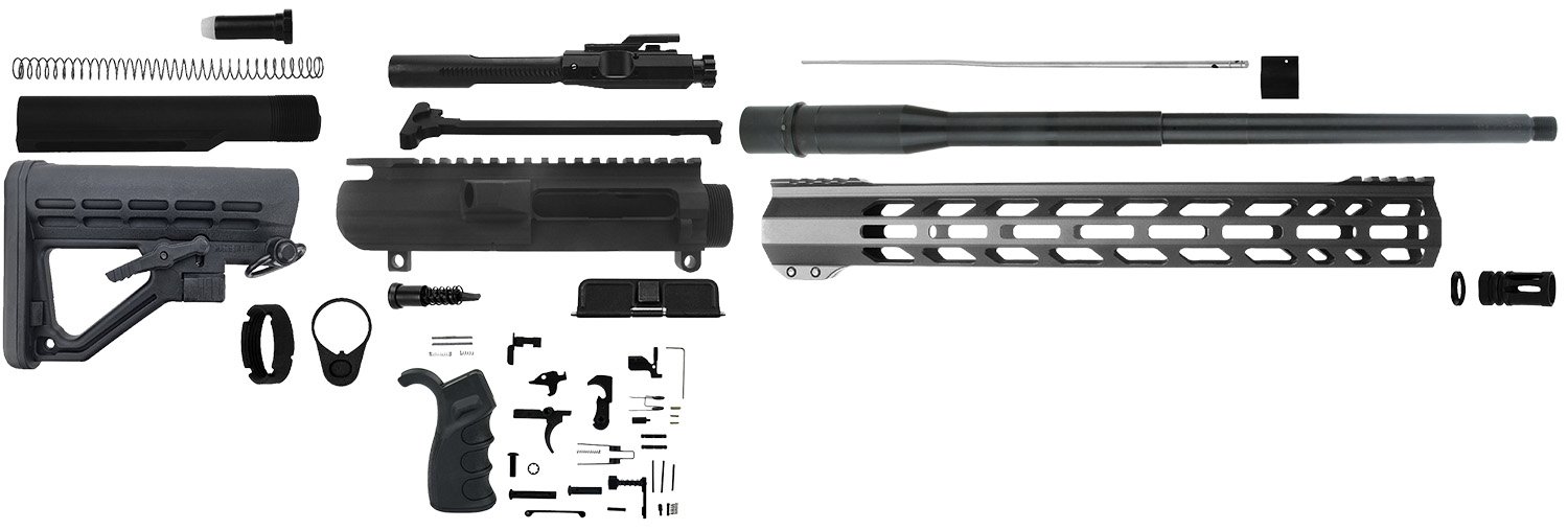 TacFire SSRK308LPK18BN AR Build Kit  Sports South Exclusive 308 Win AR-10 Black Nitride 5/8"x24