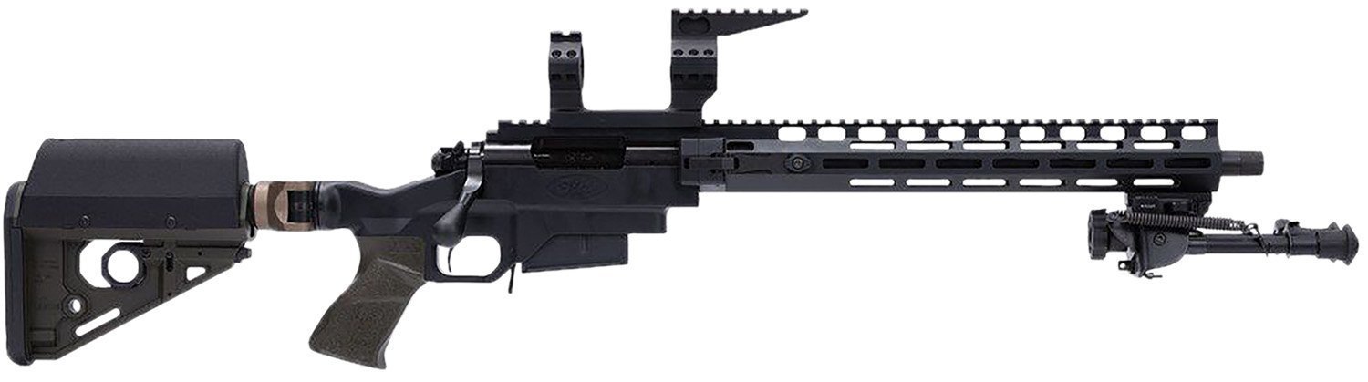 Larue Tactical LTBCSIETE308W OD Green  308 Win 5+1 Match Grade Threaded Barrel, 15" M-LOK Handguard, Black Picatinny Rail Receiver, Adj RAT OD Green Stock, A-PEG OD Green Grip, Briefcase, Bipod