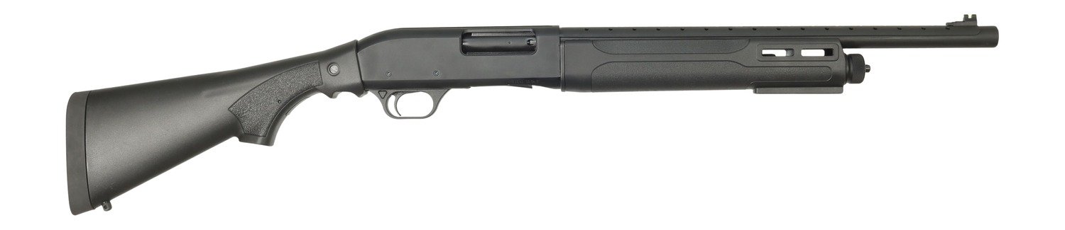 Tokarev USA 21000430 TSP  12 Gauge Pump 3" 4+1 18.50" Black Heat Shield Barrel, Black Drilled & Tapped Aluminum Receiver, Fixed Black Synthetic Stock