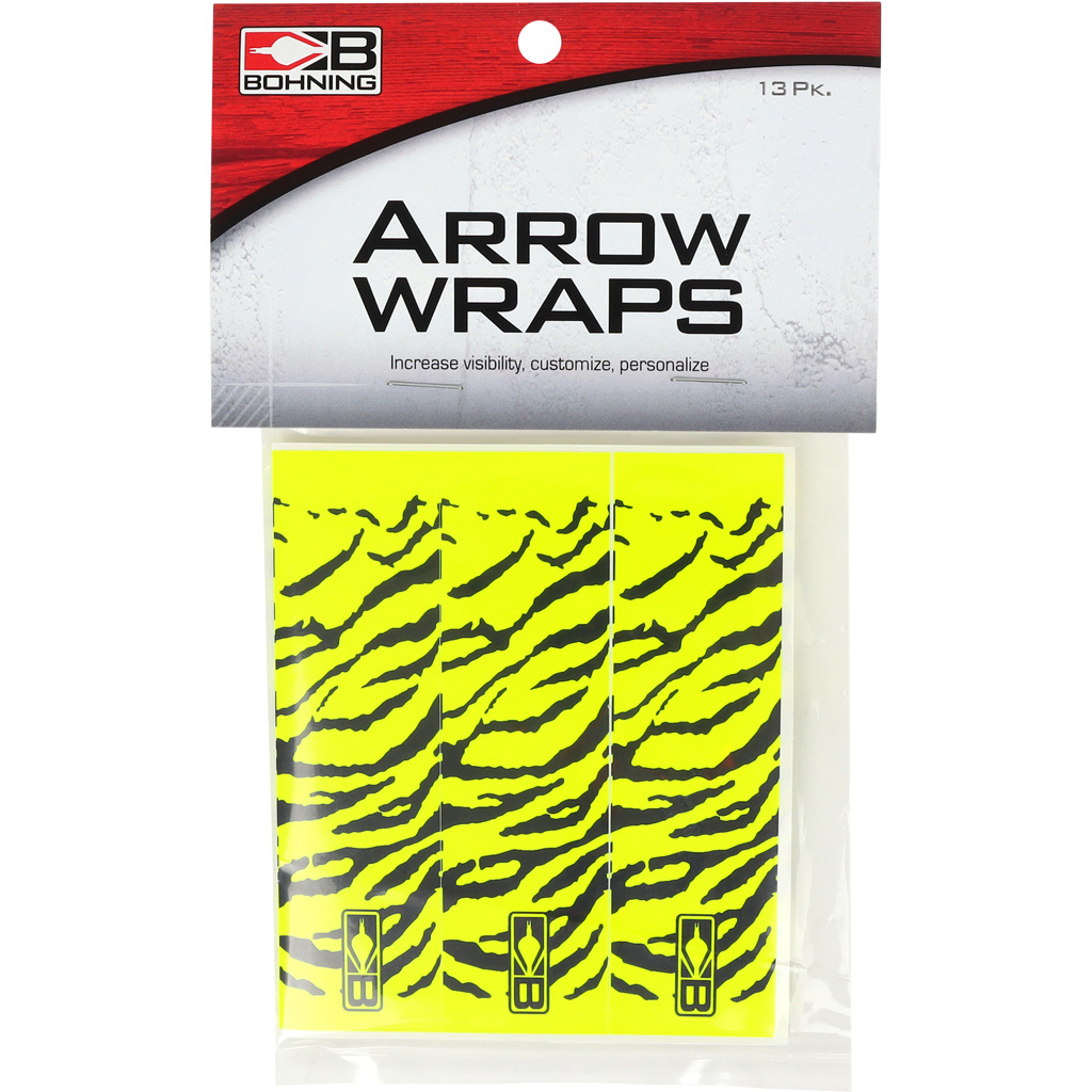 Bohning Blazer Arrow Wraps Yellow Tiger 4 in. 13 pk.