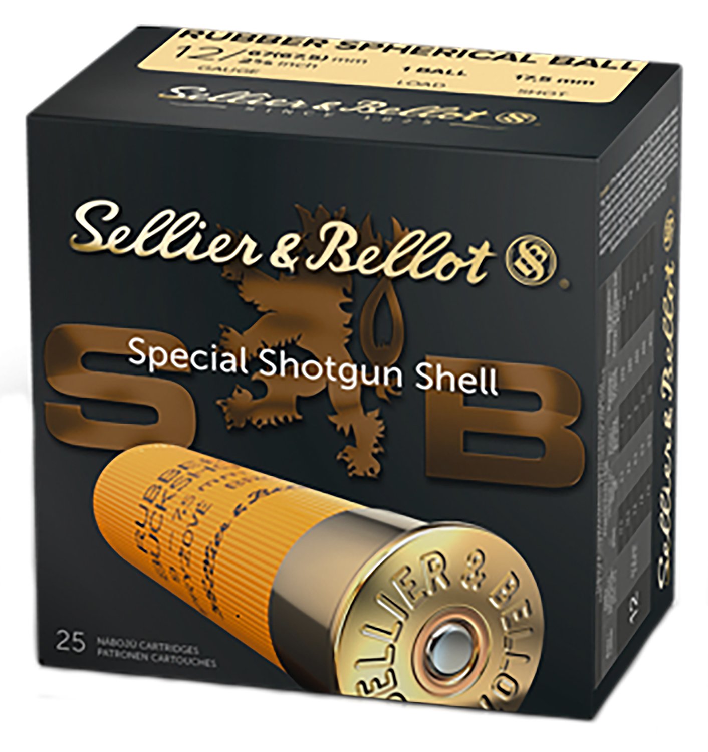 Sellier & Bellot SB12RBA Shotgun 12Gauge 2.75" 2 11/16oz 1 Rubber Ball Shot 25 Box/10 Case