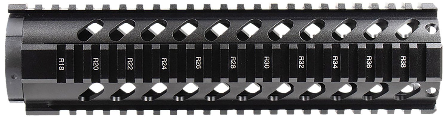 Aim Sports MT061 AR Handguard 10" Mid-Length Style Made of Aluminum with Black Anodized Finish & Quad Rail