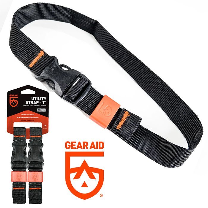 Utility Strap Side Release Buckle 40 inch x 1 inch Nylon Black