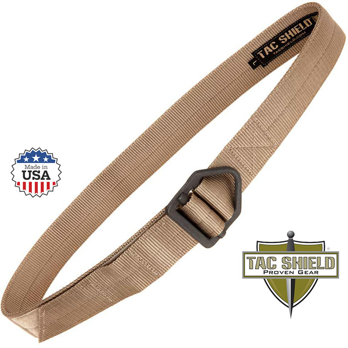 Tactical Riggers Belt 1.75 inch Double Wall Tan Small fits waist 30 to 34 inches