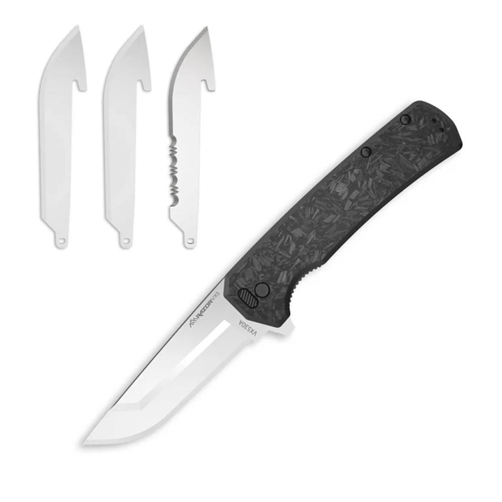 Outdoor Edge Razor VX5 Replaceable Blade Folding Knife 3" Drop Point Blade Black
