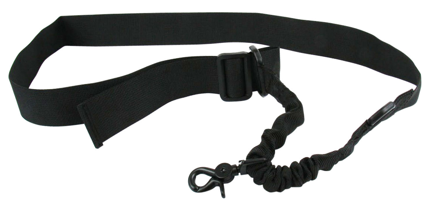 TacFire SL001B Single Point Sling Black Nylon 20"-30" OAL Adjustable Double Bungee Rifle/Shotgun