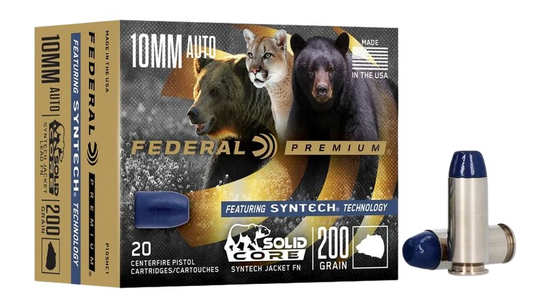 Federal P10SHC1 Premium  10mmAuto 200gr Solid Core Synthetic Flat Nose 20 Per Box/10 Case